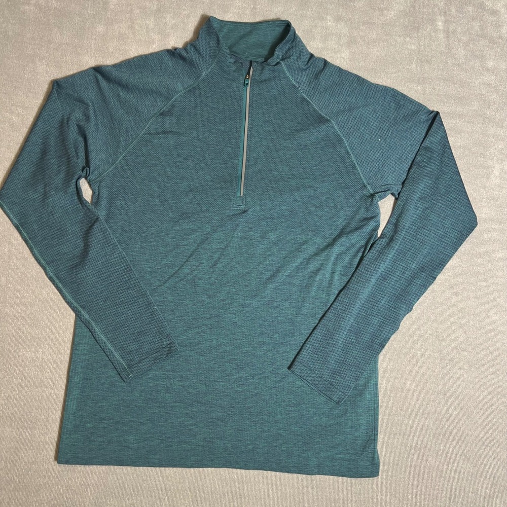 Lululemon Metal Vent Tech 1/2 Zip 2.0 Mens Medium Teal Green Heather Pullover